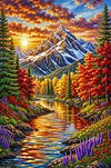 Luxury AB Velvet Diamond Painting Kit - Landscape