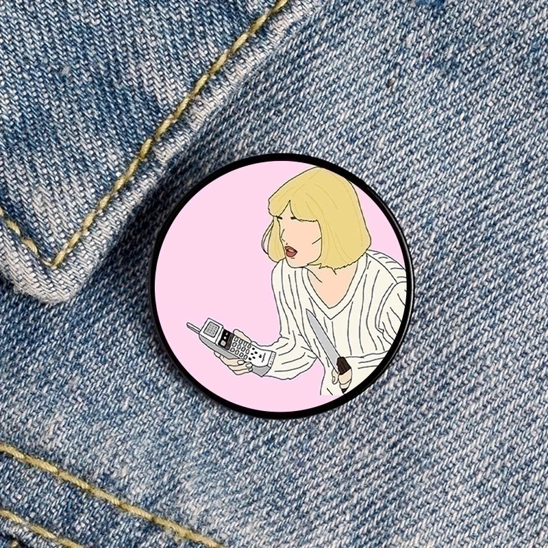 Cartoon Style Pin Cartoon Character Heart Shape Alloy Mixed Materials Unisex Brooches