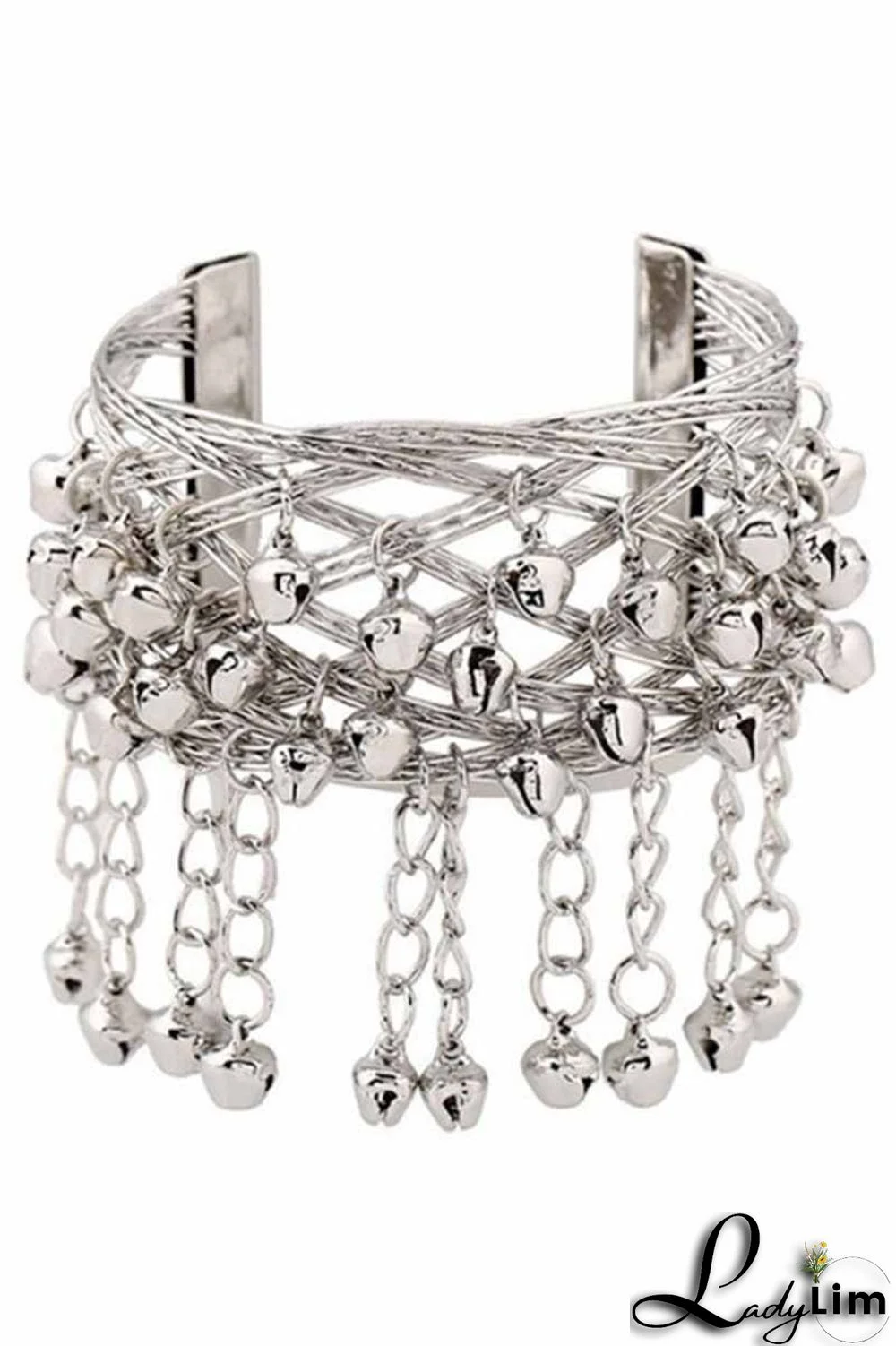 Bell Decor Fringe Cuff Bracelet