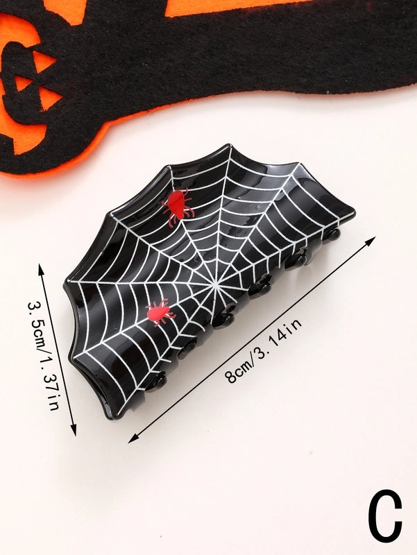 Halloween Minimalist Cool Style Women’s Spider Spider Web Acetic Acid Sheets Hair Claws