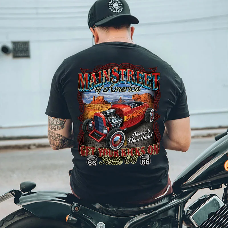 MAIN STREET OF AMERICA Classic Car Print Men's T-shirt