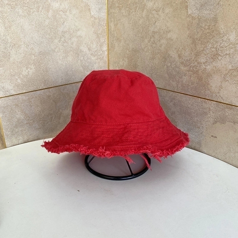 Unisex Casual Korean Style Solid Color Flat Eaves Bucket Hat