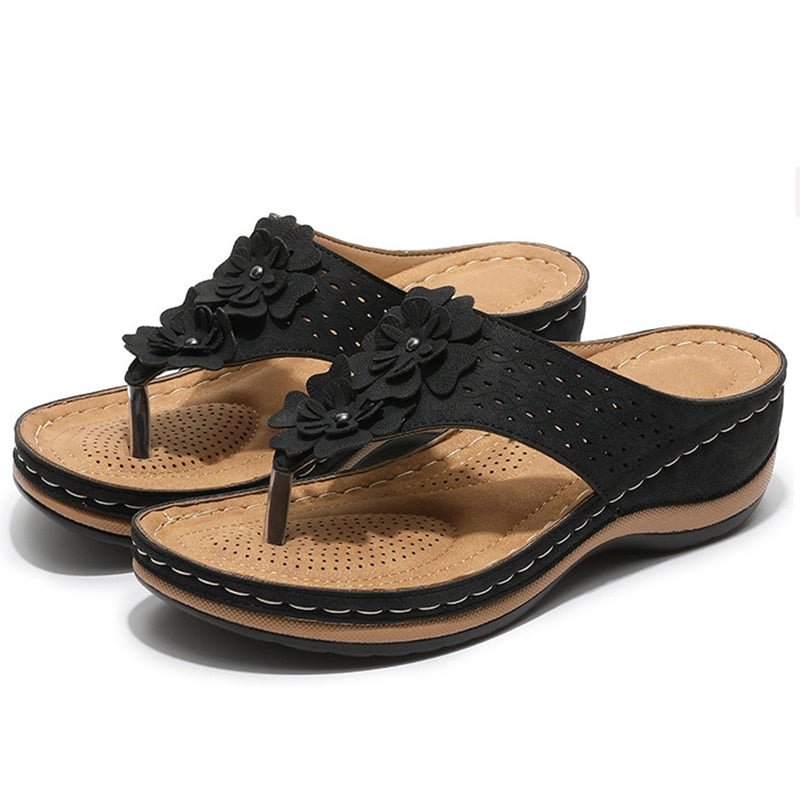 2021 Sandals Women Summer Shoes With Platform Sandalias Mujer Flower Women Heels Sandals Casual Wedges Shoes For Women Flip Flop