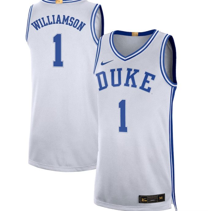 Men’s #1 Zion Williamson Duke Blue Devils College Basketball Jersey - white mysite