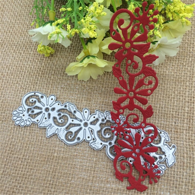 Flower vine borderline Metal Cutting Dies Stencil Scrapbooking Photo Album Card Paper Embossing Craft DIY