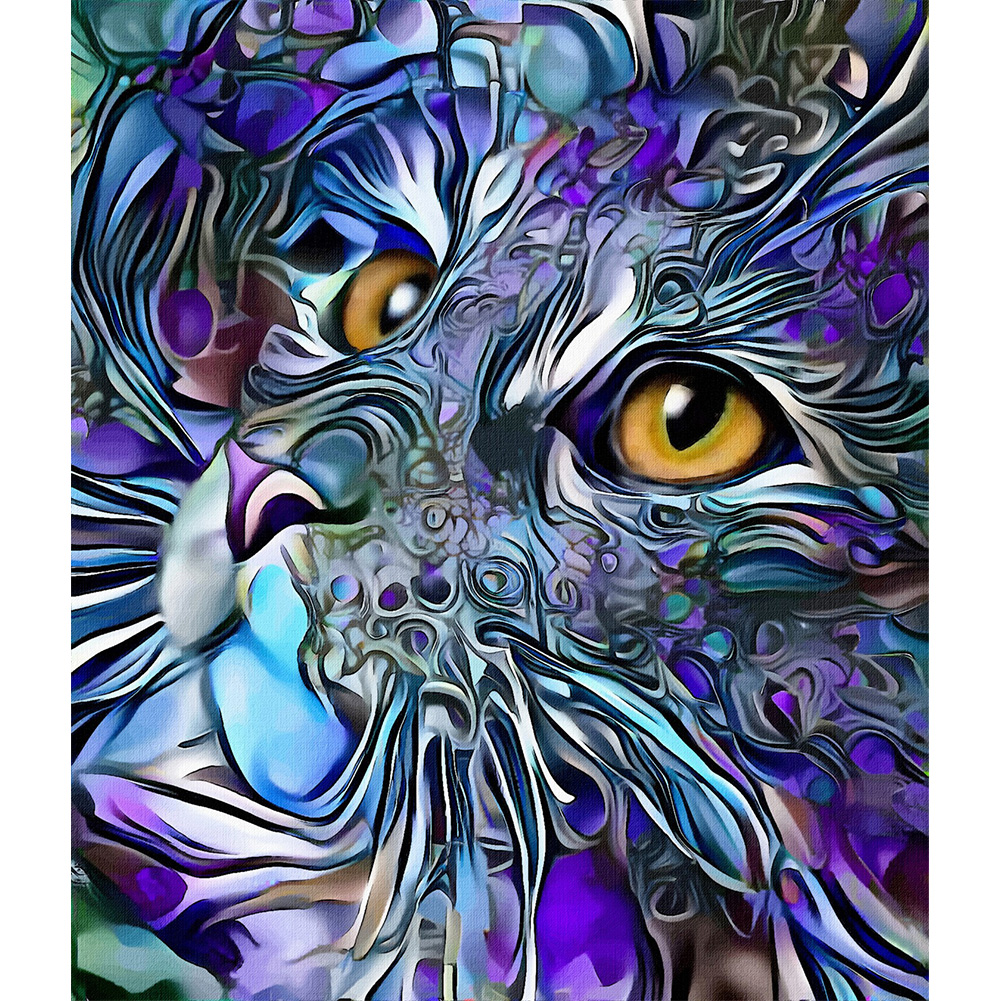

Purple Cat - Round Drill Diamond Painting - 30*35CM, 501 Original