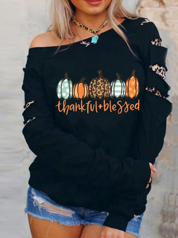 Women's Thankful And Blessed Casual Sweatshirt