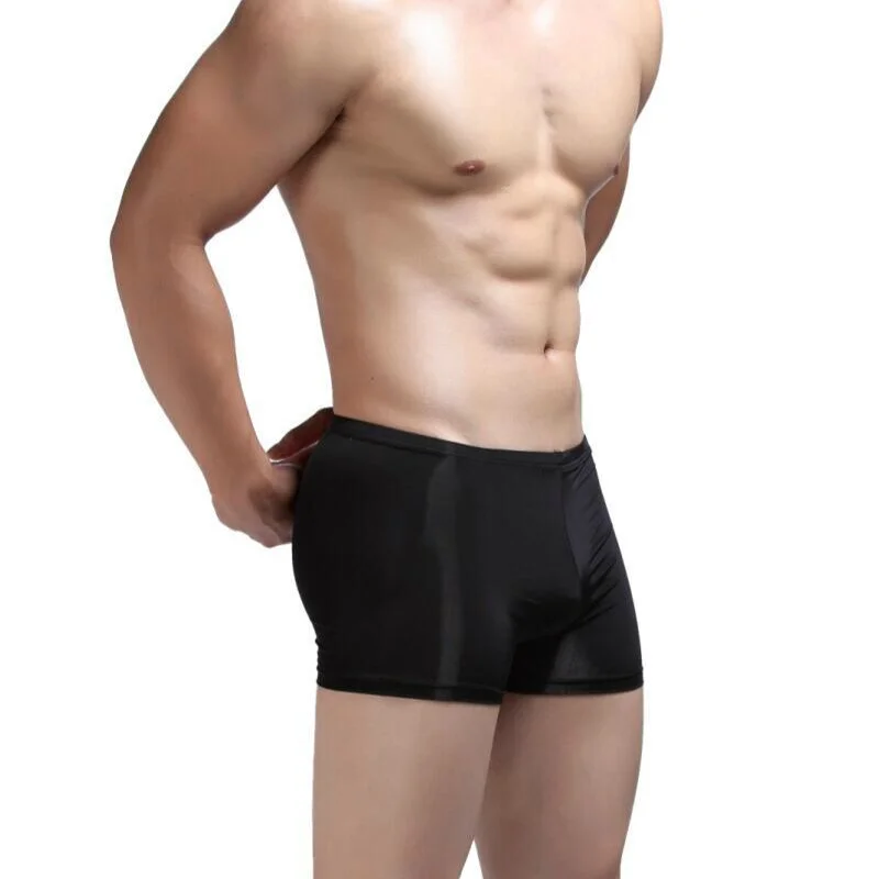 Fashion Mens  Underwear Boxers Ultra-thin Ice Silk Trunks Shorts Seamless Men Cuecas Boxers Breathable Tight Male Panties