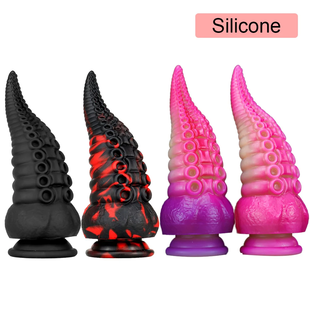 8in Multi-colored Tentacle Dildo Anal Plug Buttplug Monster Dildo (Triton)10
