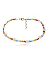 Boho Chic Rainbow Flower Beaded Necklace