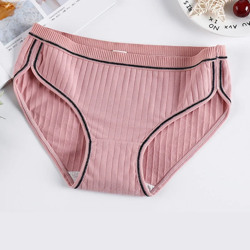 FallSweet Sexy  Cotton  Panties Women Briefs  Plus Size Lingerie M to 4XL Underwear Female Mid Waist