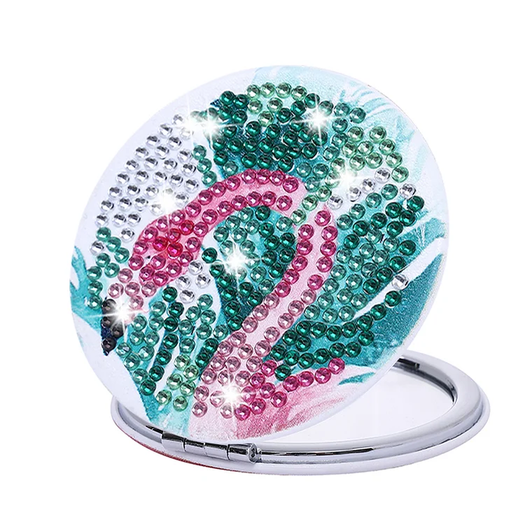 DIY Diamond Art Mosaic Makeup Mirror Art Craft Set Flamingo Paint by Number Kits