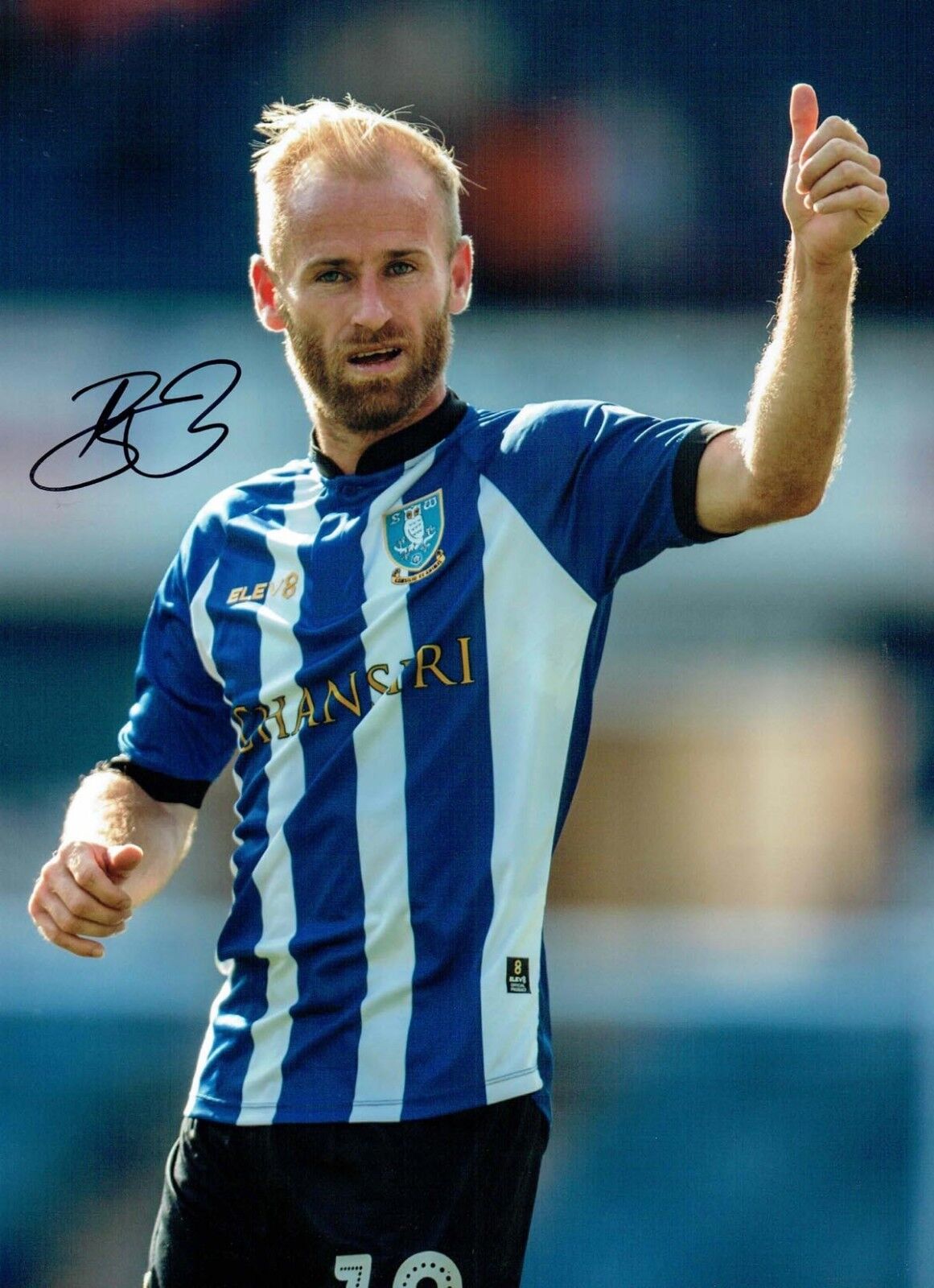 Barry BANNAN Sheffield Wednesday SWFC SIGNED 16x12 2018 Season Photo Poster painting AFTAL COA