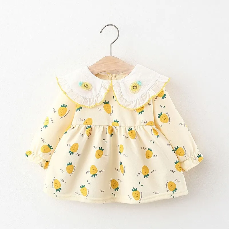 Bear Leader Baby Girls Floral Dresses Toddler Kids Casual Clothes Bowknot Princess Costumes Newborn Little Girls Dot Clothing