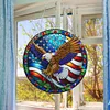 5D Diamond Painting Double Sided Effect  Stained Glass Panel Decorative Home Garden Decoration Hanging Kit(Eagle)