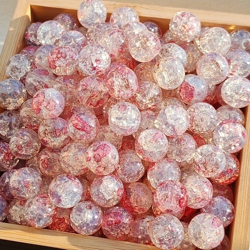 50 Pieces High Quality 8/10mm Protein Jade Broken Water Dyed Glass Bead DIY Handmade Glass Paint Beads Round Beads String Beads Materials