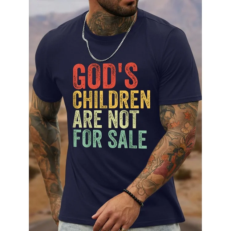 Men's God's Children Are Not For Sale Print T-Shirt socialshop