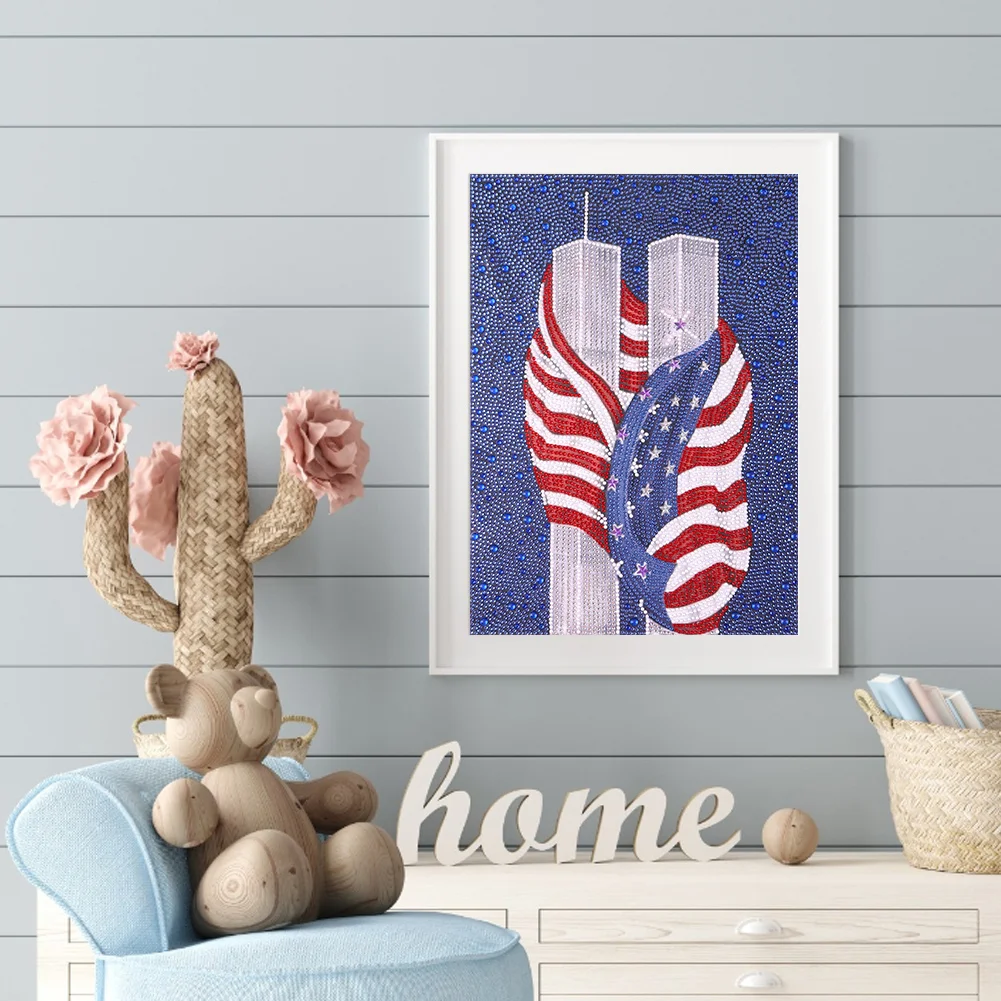Diamond Painting - Full Crystal Rhinestone - US Flag(30*40cm)