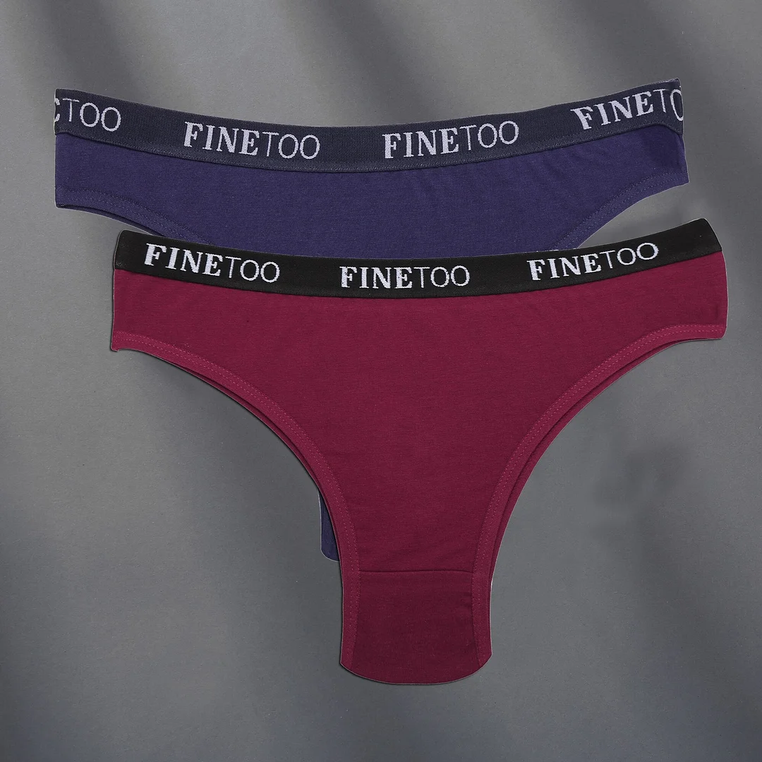 FINETOO 2PCS/Set Cotton Women Sexy Panties Letter Waisted Woman Underwear Fashion Underpant M-XL Female Girls Briefs Lingerie