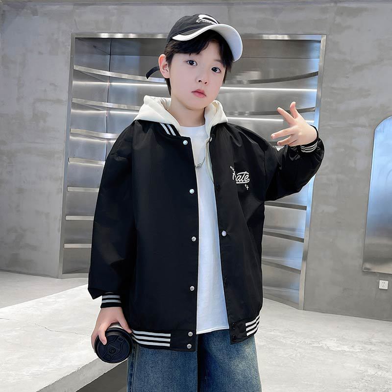 カジュアル アルファベット フード付き 切り替え 男の子 キッズ ジャケット