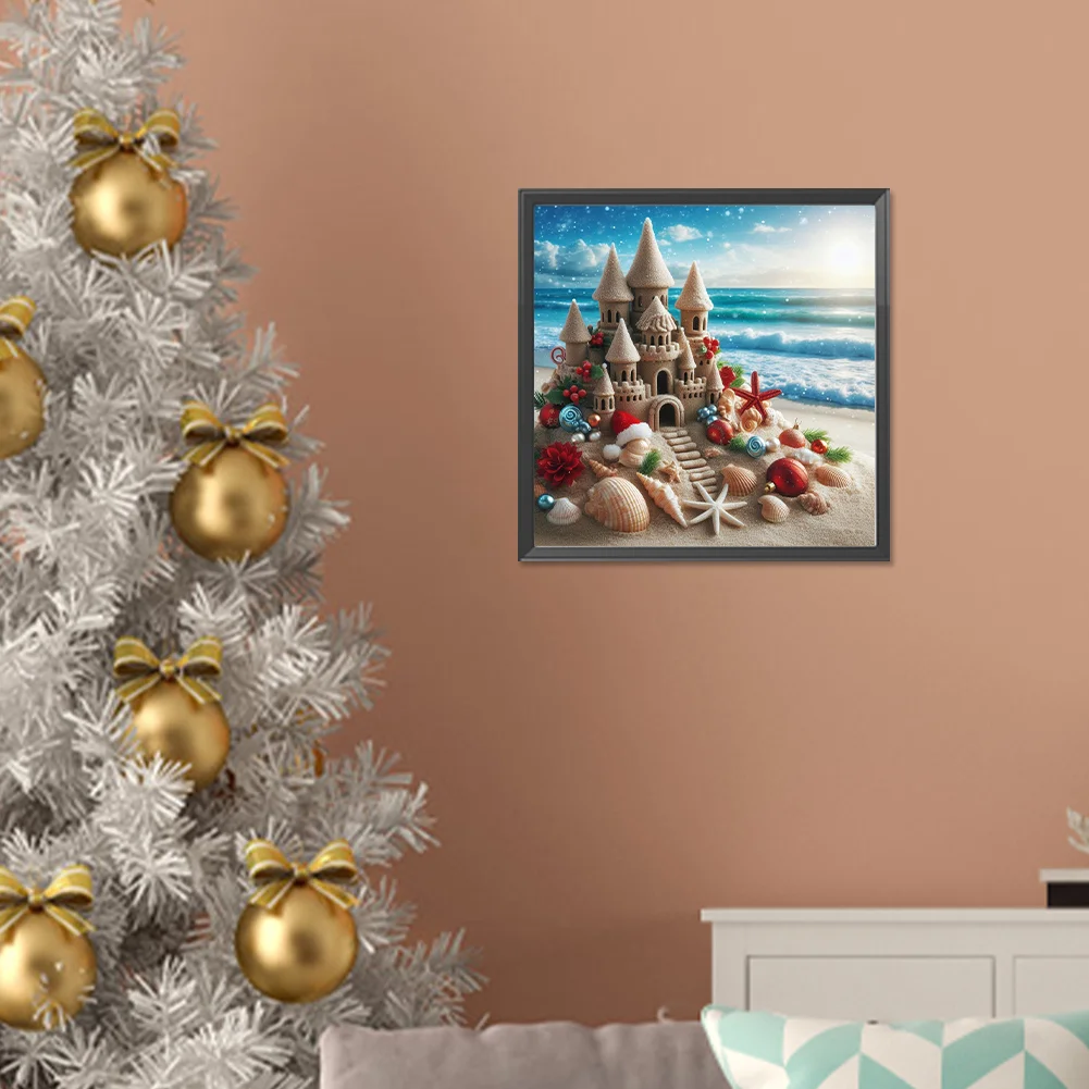 Diamond Painting - Full Round Drill - Beach Castle(Canvas|30*30cm)