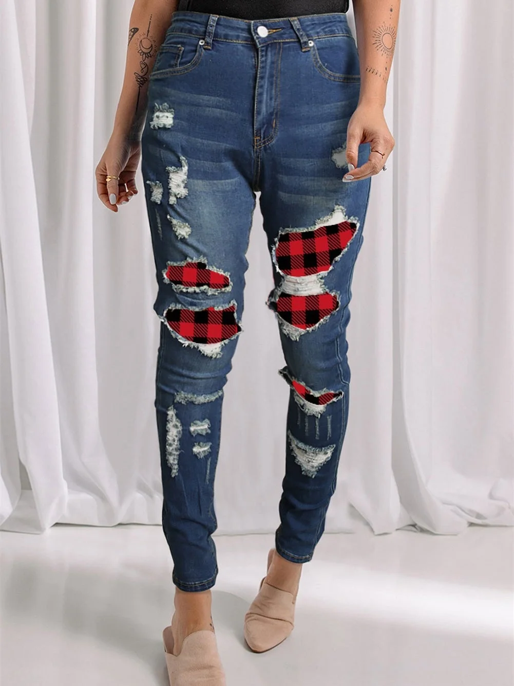 Women's Mid Waist Slim Jeans