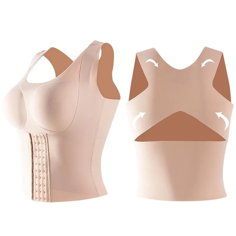Billionm Women Redutive Girdle Posture Corrector Bra Seamless Underwear Sheath Slimming Corset Tops Tummy Control Body Shaper Tank Top