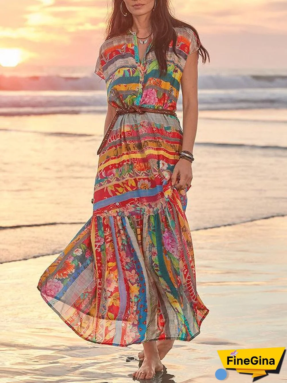 Colored Chic Printed Women Slim Dress