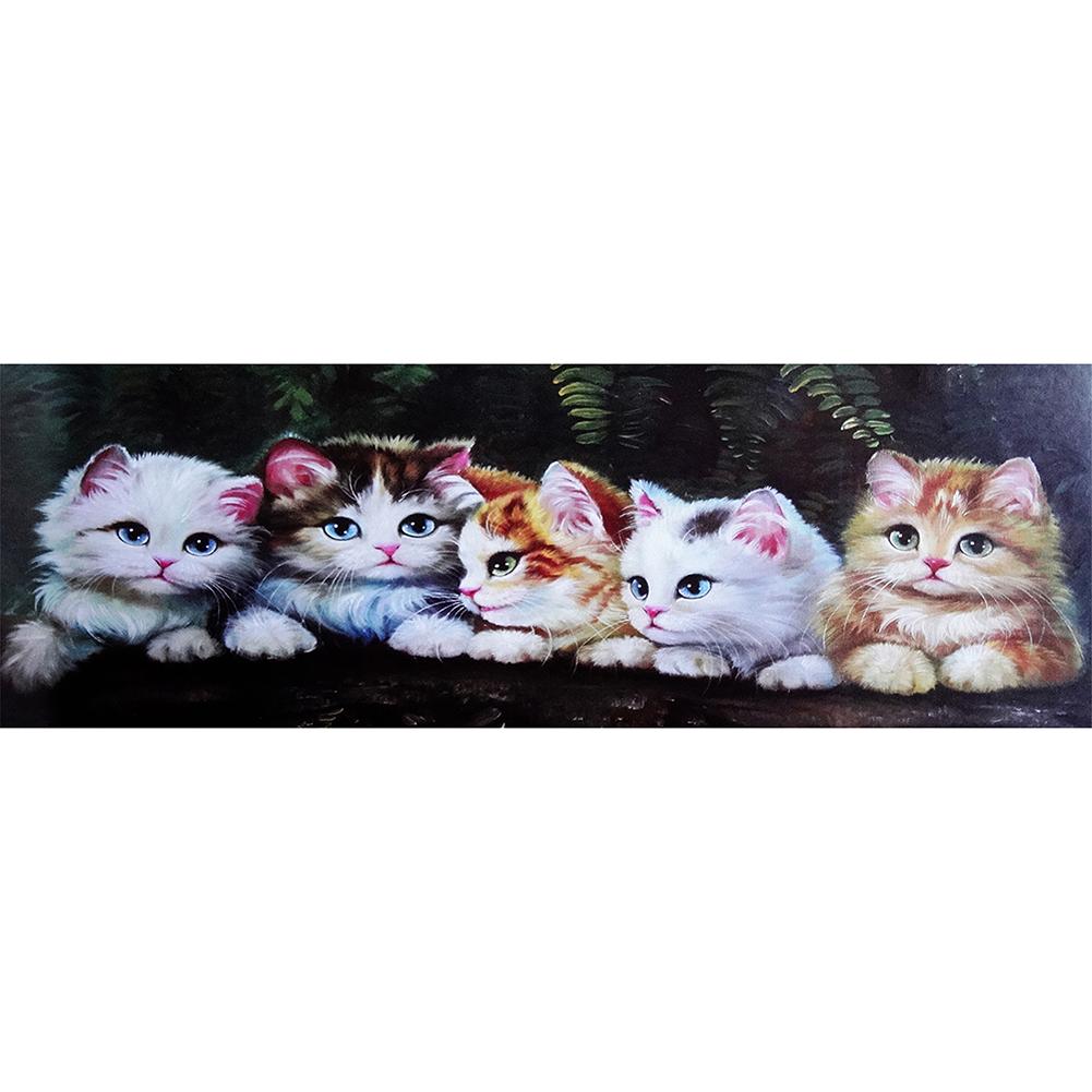 

80*30CM - Round Drill Diamond Painting - Cat (Big Size), 501 Original