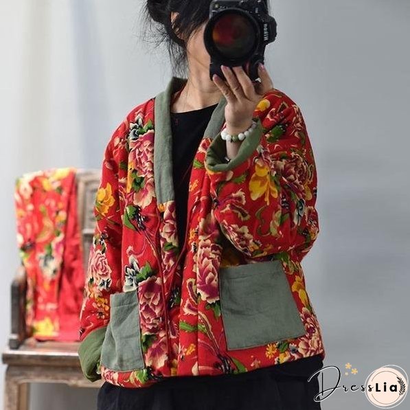 Warm Parkas Lace Up Coat Women Simple Leisure Parkas