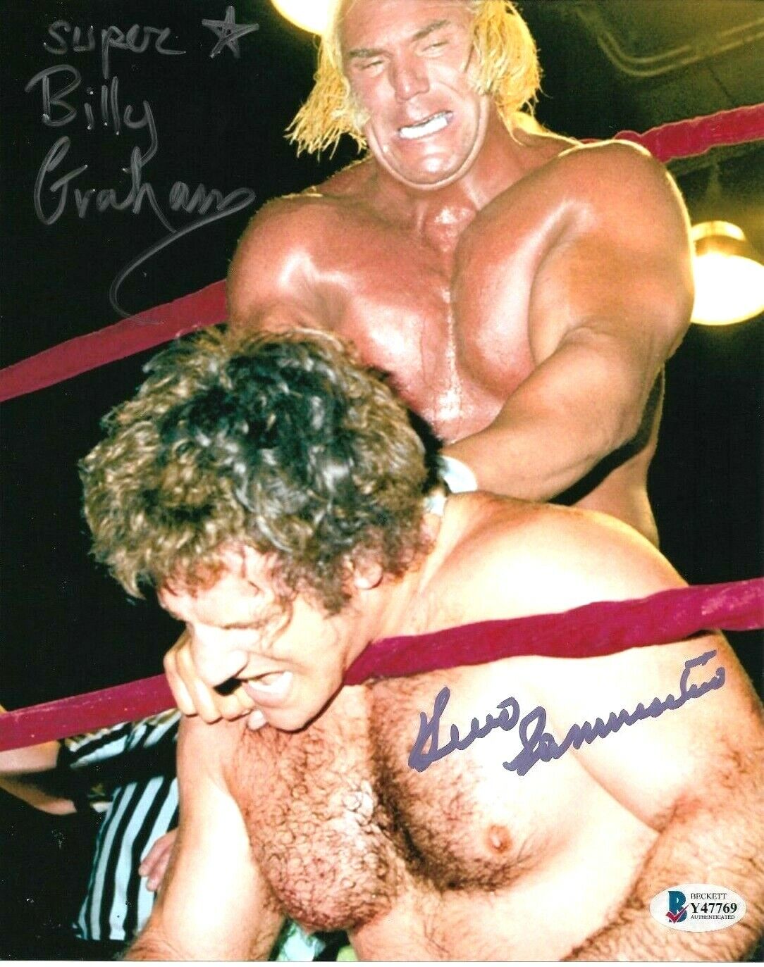 BRUNO SAMMARTINO AND BILLY GRAHAM HAND SIGNED 8X10 Photo Poster painting WITH BECKETT COA 5