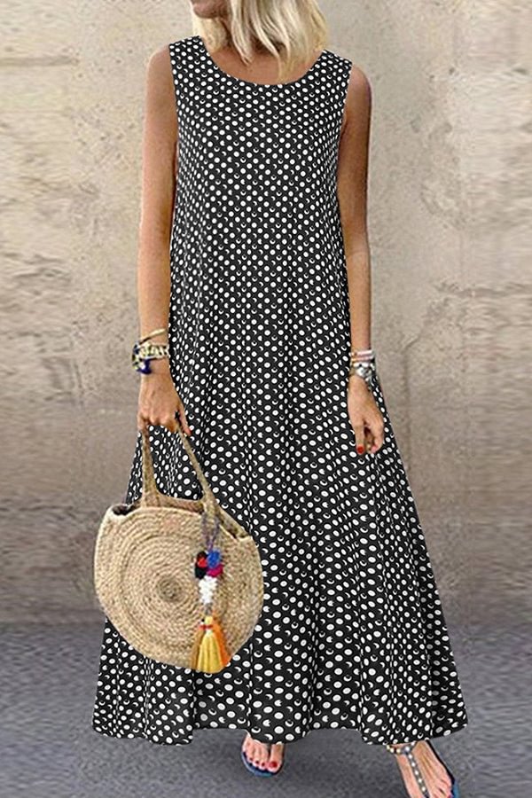 Polka Dot Tank Maxi Dress - Shop Trendy Women's Clothing | LoverChic
