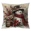 Snowman 11CT 3 Strands DIY Stamped Pillow Covers Cross Stitch Kits for Adults Home Decor 45x45cm tapestrymarket