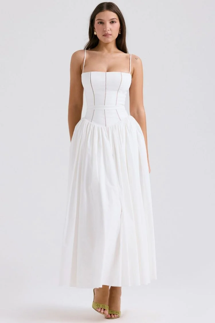 Brownm High-End Women's Summer New Sexy Hollow Poneng Sling Dress French Temperamental Skirt Dress
