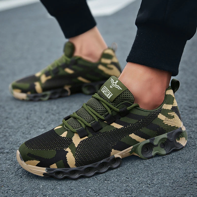 Camouflage Breathable Sneakers Flat Running Shoes