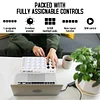 M-WAVE Wireless MIDI Controller Pads, Bluetooth Portable USB MIDI Controller with 16 MPC Drum Pads, 8 Assignable Knobs, Note Repeat, Full Level Buttons, Rechargeable battery (White Pad)