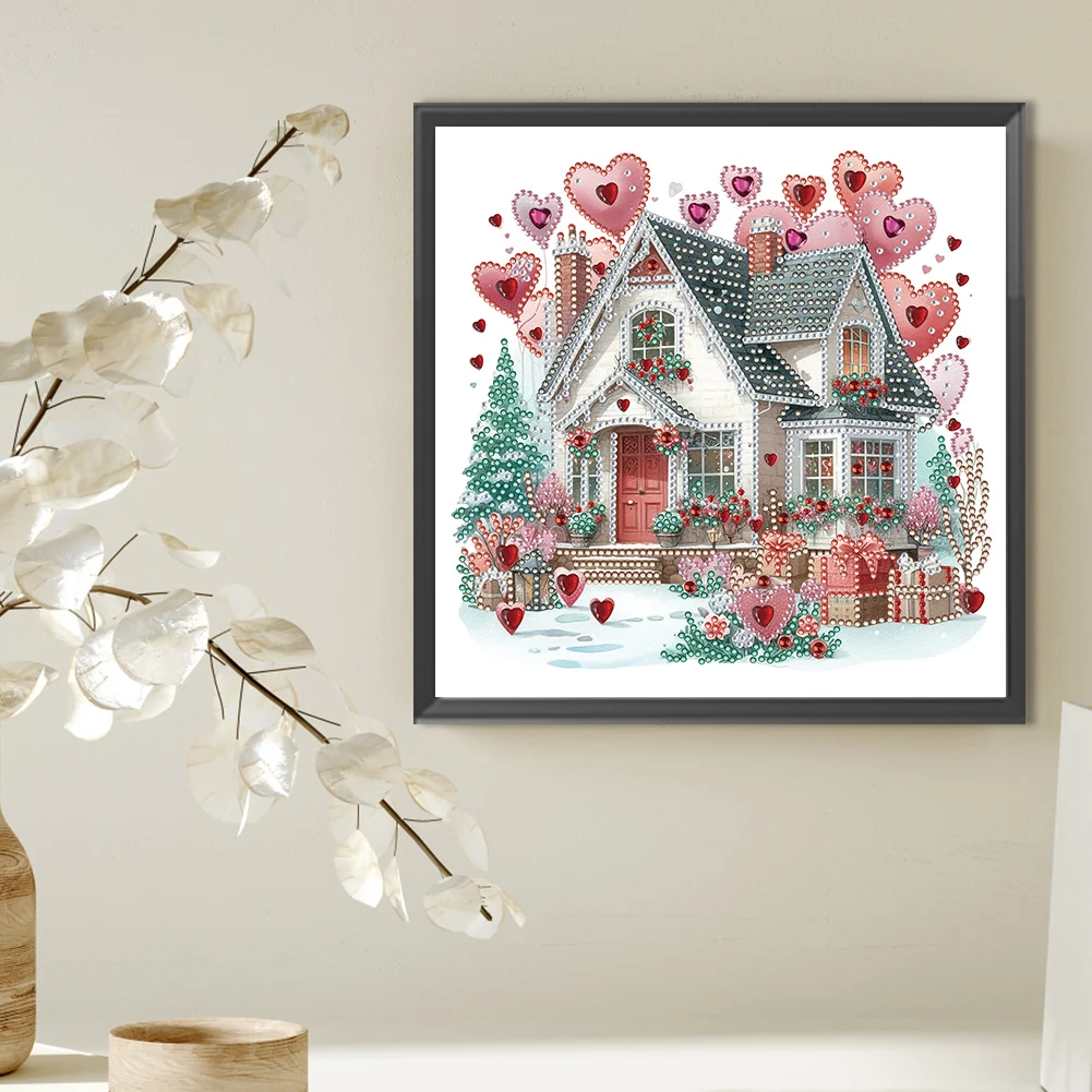 Diamond Painting - Partial Special Shaped Drill - Love House(Canvas|30*30cm)