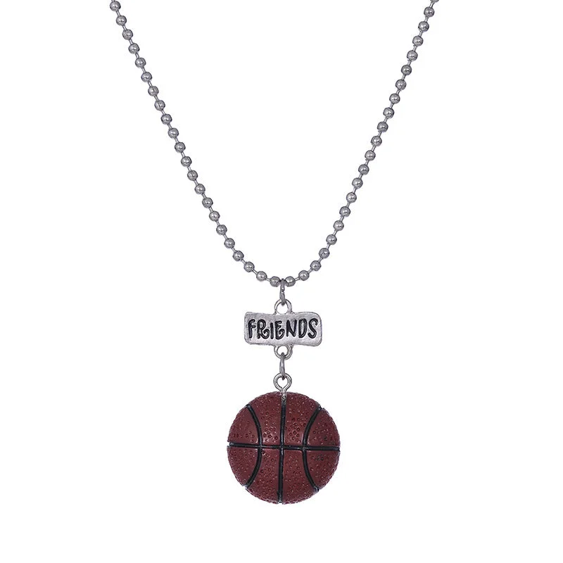 2PCs Best Friends Basketball Necklace