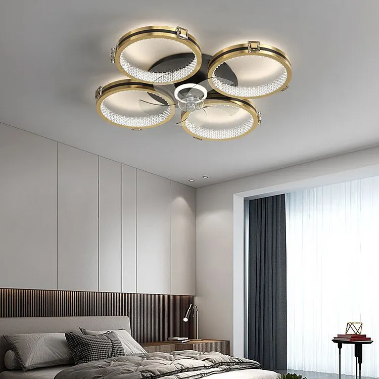 Kirsten ceiling fan with lighting 4-ring 5-blade, 79CM/103CM long