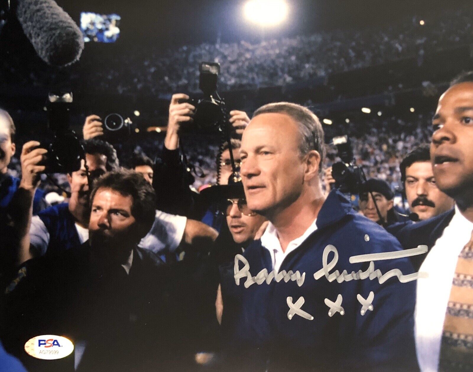 Barry Switzer Signed Autographed Oklahoma 8x10 Photo Poster painting Dallas Cowboys Psa/Dna