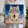 DIY Pearl Painting Wolf for Home Decor with Frame(25x25cm)