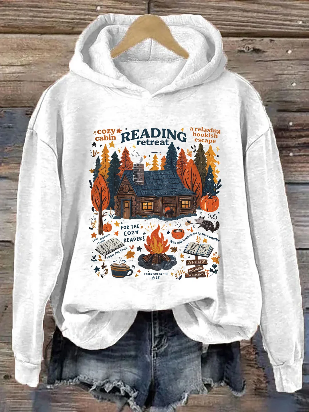 Cozy Cabin Reading Retreat Hoodie