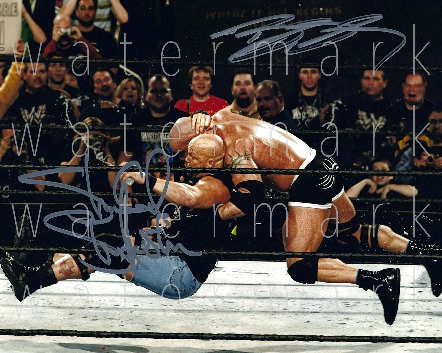 WWE Steve Austin & Bill Goldberg signed 8X10 Photo Poster painting picture poster autograph RP