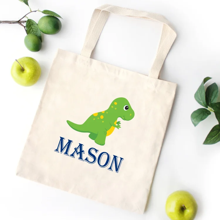 Personalized Kids Dinosaur Tote Bagl07