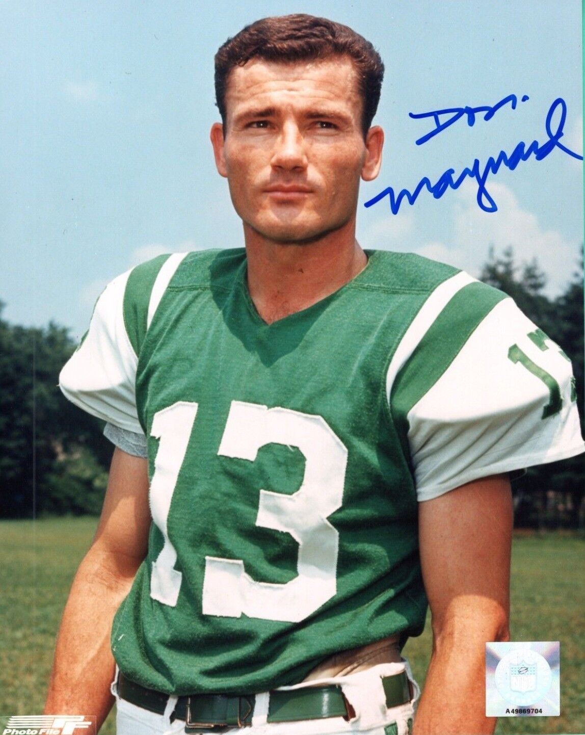 Don Maynard Football HOF NY Jets Hand Signed Autograph 8x10 Photo Poster painting NFL Hologram