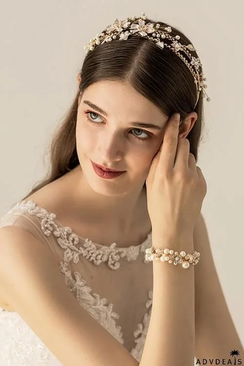 Pearl Rhinestone Flower Headband