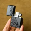 Handcrafted natural ebony men's kerosene lighter made from a single piece of wood