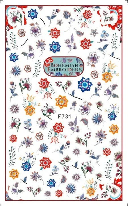 3D Flowers Charms Nail Art Decoration Stickers Geometry Leaf Floral Decorations Nail Design Gel Polish Summer Decals Wraps-Nail Inspo