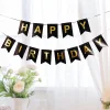 10PCS Gilding HAPPY BIRTHDAY Celebration Party Wall Hanging Flags Decor