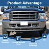 FELYCYTAS Front Bumper Compatible with 2001-2004 Ford F250/F350/F450/F550 Super Duty, Chrome Truck Automotive Steel Replacement Bumpers Face Bar, without Sensor Holes (Style A)